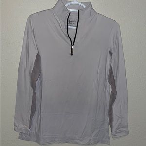 Tailored sportsman ice fil zip top off white/grey